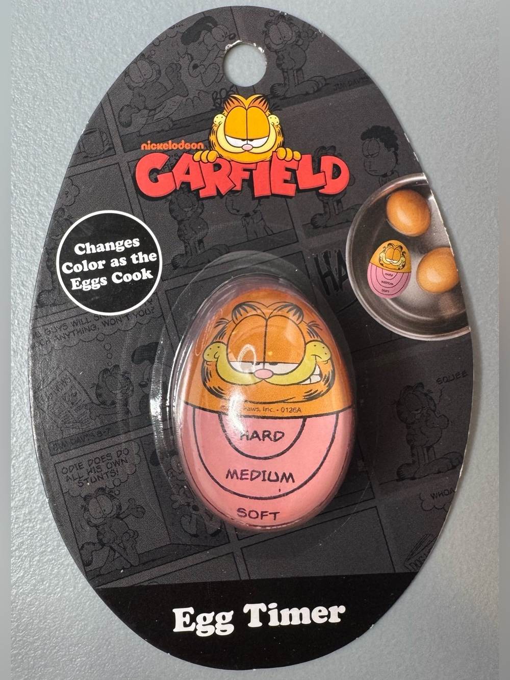 Nickelodeon Garfield Egg Timer - Orange & White changes color as egg cooks cat